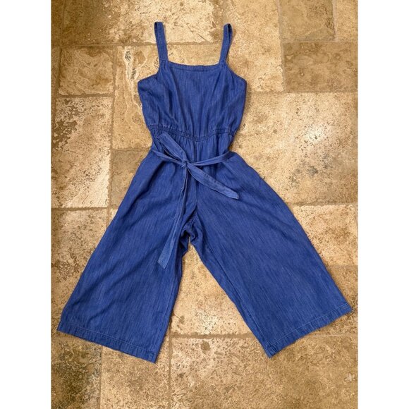Old Navy Womens Denim Sleeveless Jumpsuit With Adjustable Straps & Waist Tie - Picture 5 of 9